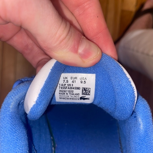 Shoes Lacoste White Blue Like New - Picture 5 of 5